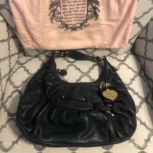 Authentic Juicy Couture Black Leather Handbag